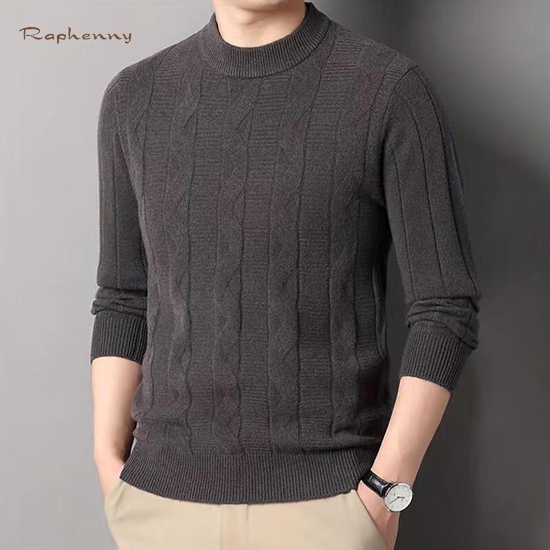

Raphenny Men s Round Neck Long Sleeve Wool Sweater XL