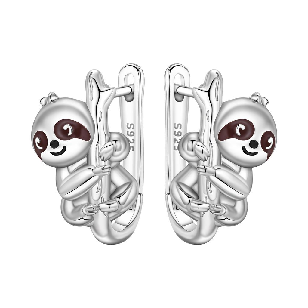 Orstarry S925 Silver Earring Cute Animal Sloth Chameleon Earrings For Women Birthday Gift Silver Jewelry