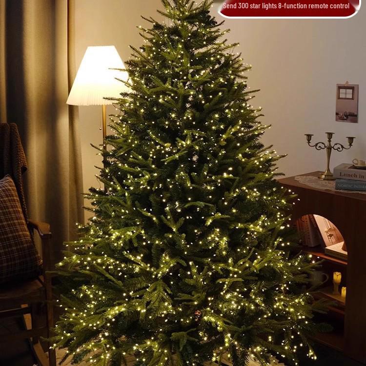 Large Artificial Christmas Tree with Dense PE and Lights - 2025 Children's Decorative Ornaments
