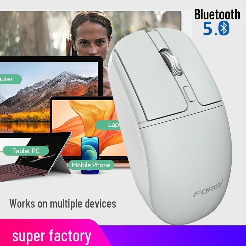 FV-386 Dual Mode Silent Metal Mouse: Wireless 2.4G + Bluetooth for Laptop/Desktop