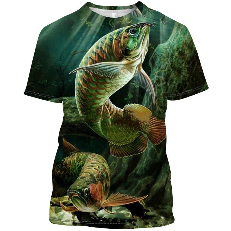 Golden Fish Koi 3D Print T-Shirts Men Fashion Hip Hop Short Sleeve T Shirt Oversized Tees Harajuku Y2k Tops Women Clothing