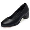 Stewardess Work Shoes Black Women's Leather Shoes Thick Heel Work Women's Shoes Soft Sole Comfortable Career Interview Shoes