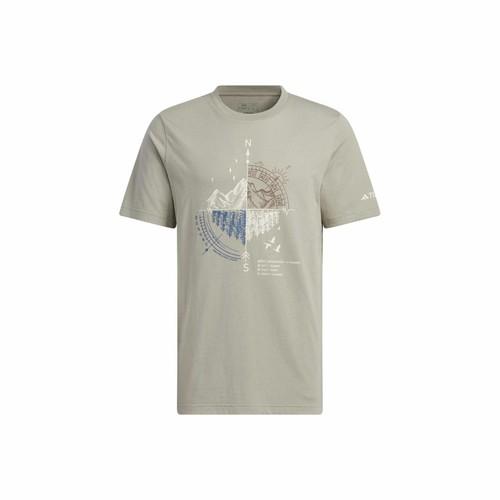 

adidas Outdoor Printed Crew Neck Short-Sleeve T-Shirt for Men Pebble Silver M серебряный