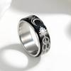 Rotatable Stress Relief Ring Eternal Star And Moon Design Mens Fashion Jewelry