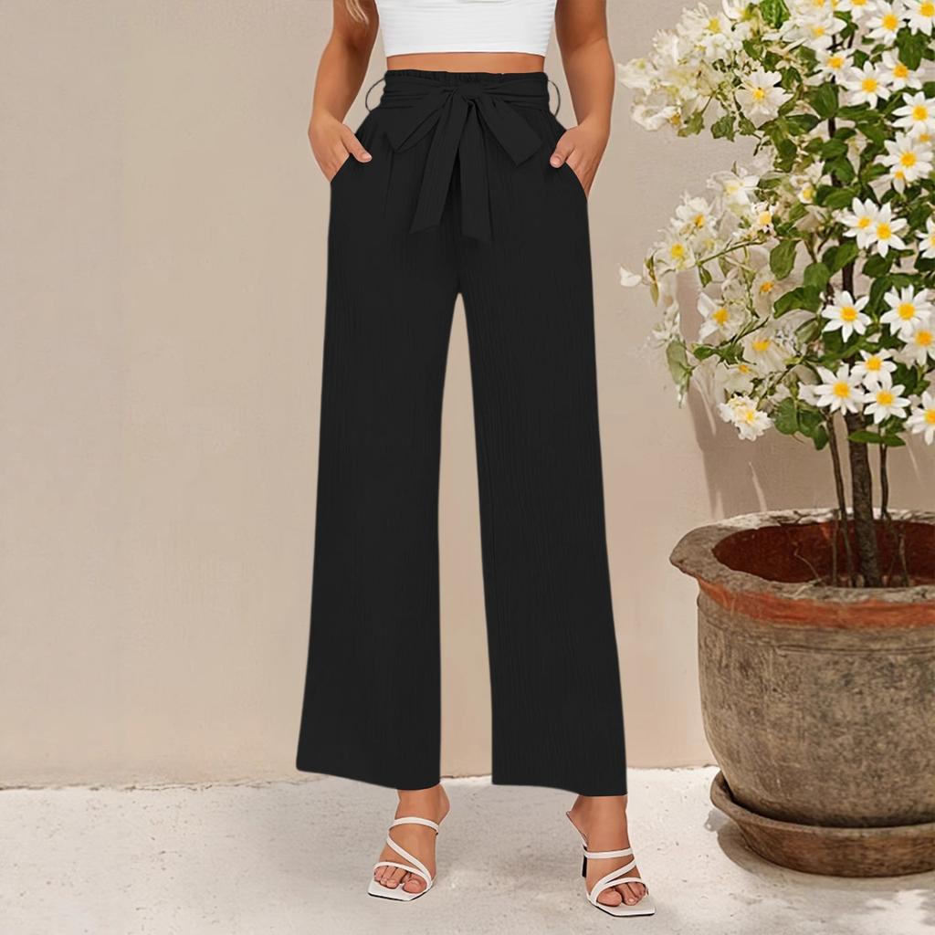 Women's Casual High Waist Loose Lace Wide Leg Pants