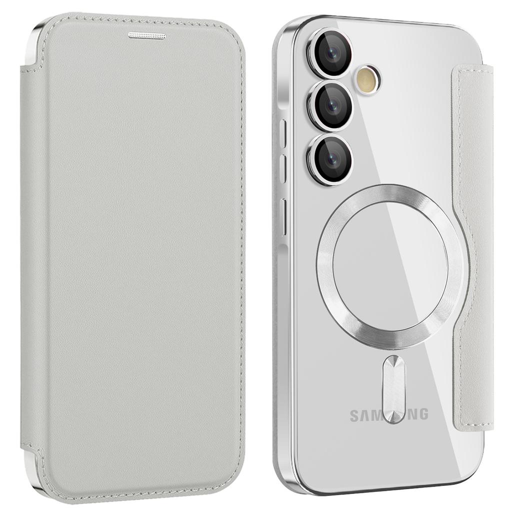 Für Samsung Galaxy A55 5G Hülle Kompatibel mit MagSafe Leder Handyhülle RFID-Blockierung