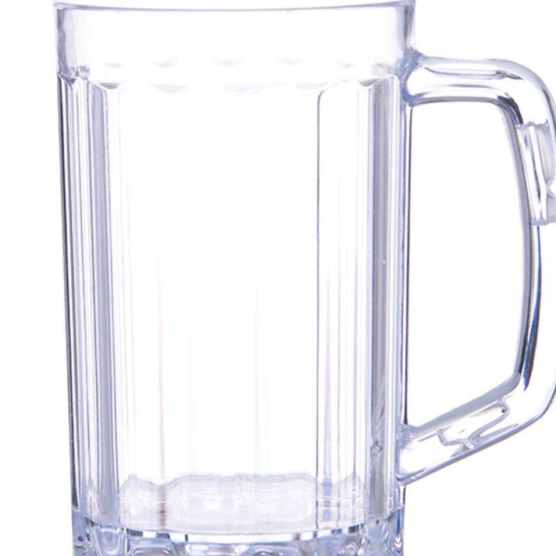 Set of 6 Acrylic Plastic Beer Mugs with Handle