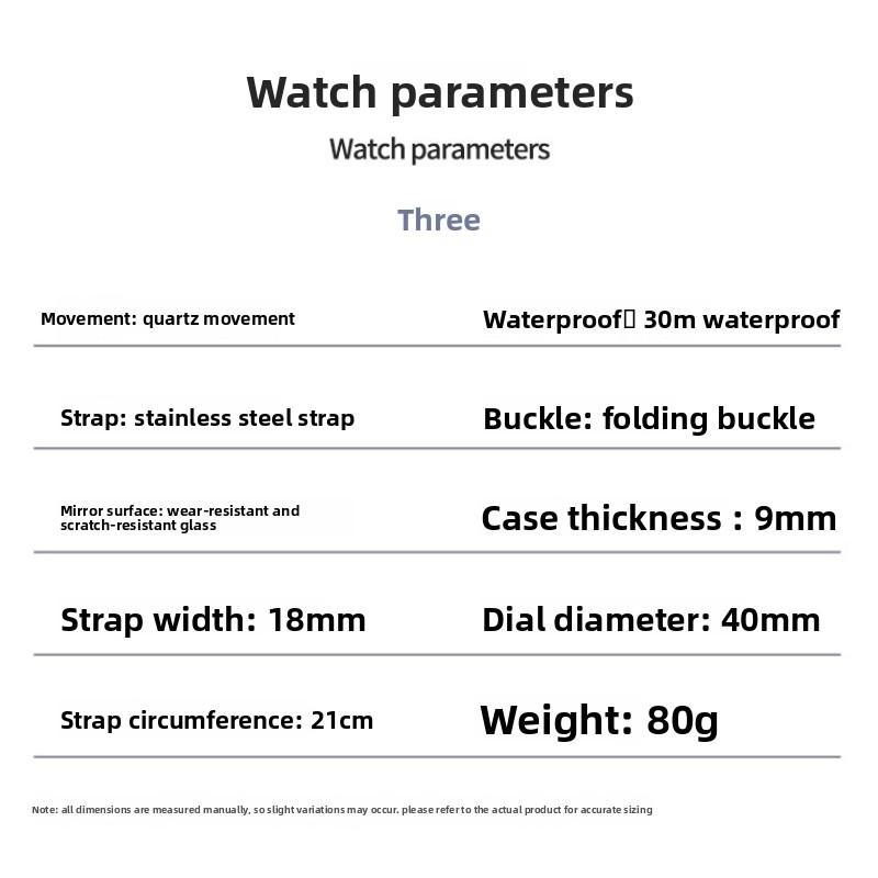 OPK Watch Men's Watch Three-eye Luminous Waterproof Quartz Watch Men's