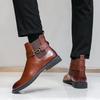 Herren British Style Leder Slipper Stiefel - Große Größe 46, Business Casual, Herbst/Winter Mode