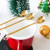 New Year 2021 Merry Christmas Stainless Steel Spoons Xmas Party Tableware Ornaments Christmas Decorations for Home Table Navidad Noel Gift