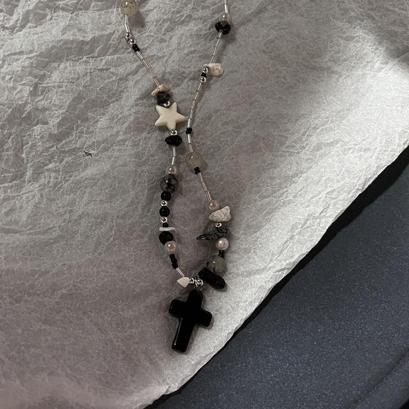 Korean Fashion Cow Star Pendant Necklace Punk Aesthetic Red Necklace For Women Choker Accessories Vintage Charm Jewelry