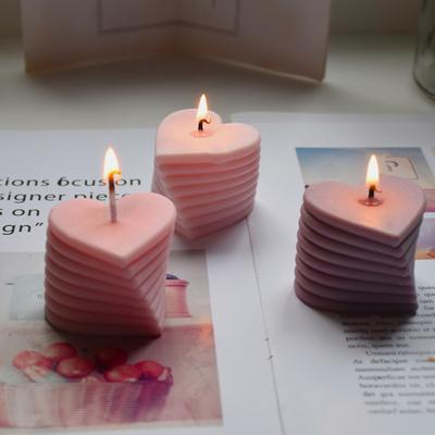 3D Heart Candle Silicone Love Mold Heart Mold with Clear Texture Valentine's Day