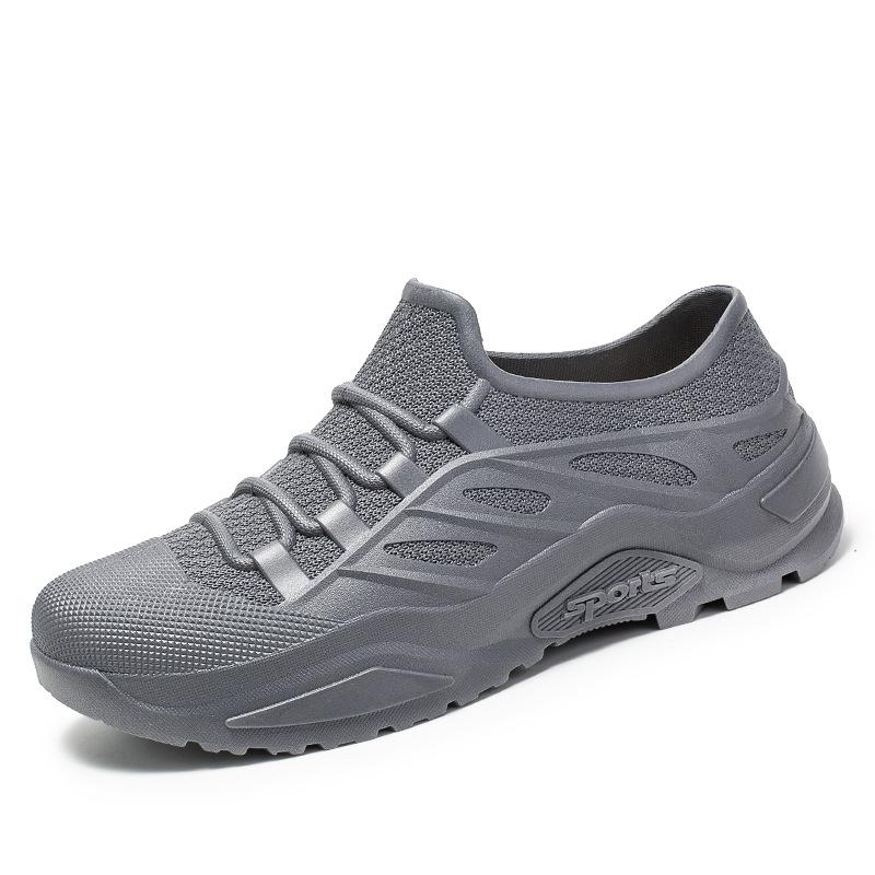 

Нескользящая дождевая обувь новая мужская модная низкая плоская водонепроницаемая обувь легкая с коротким голенищем верхняя одежда легкий рот резиновая обувь мужчины 46 серый