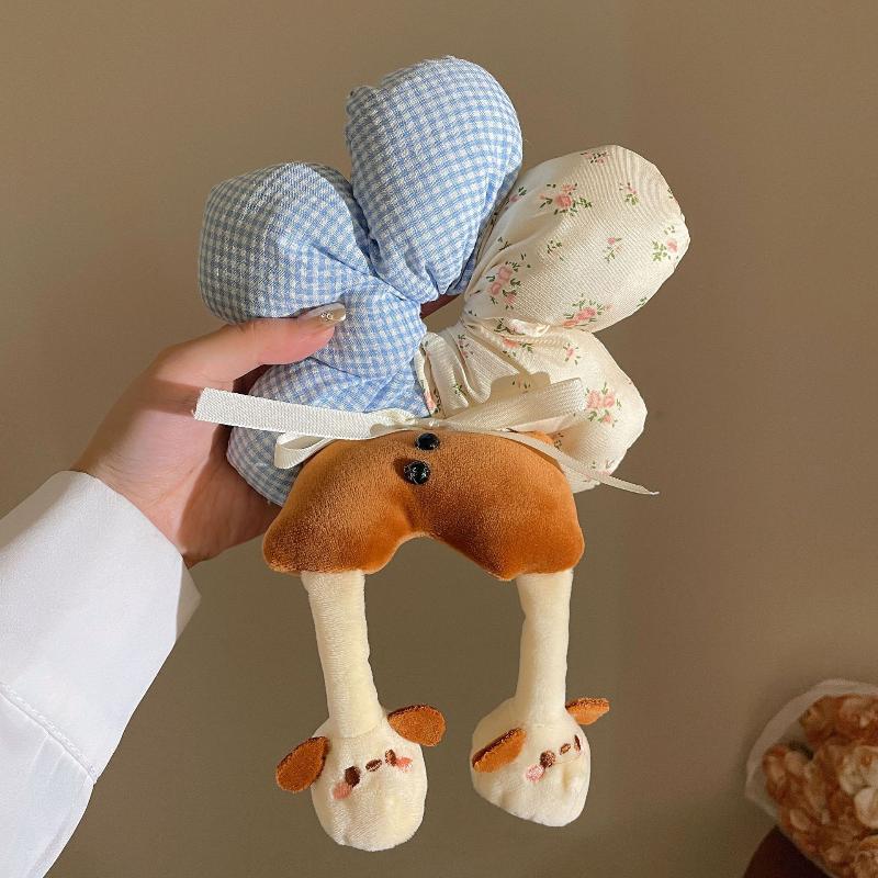 Cute Flower Butt Creative Large Intestine Hair Ring Fun Cartoon Animal Half-Body Doll Ponytail Scrunchies Hair Accessories