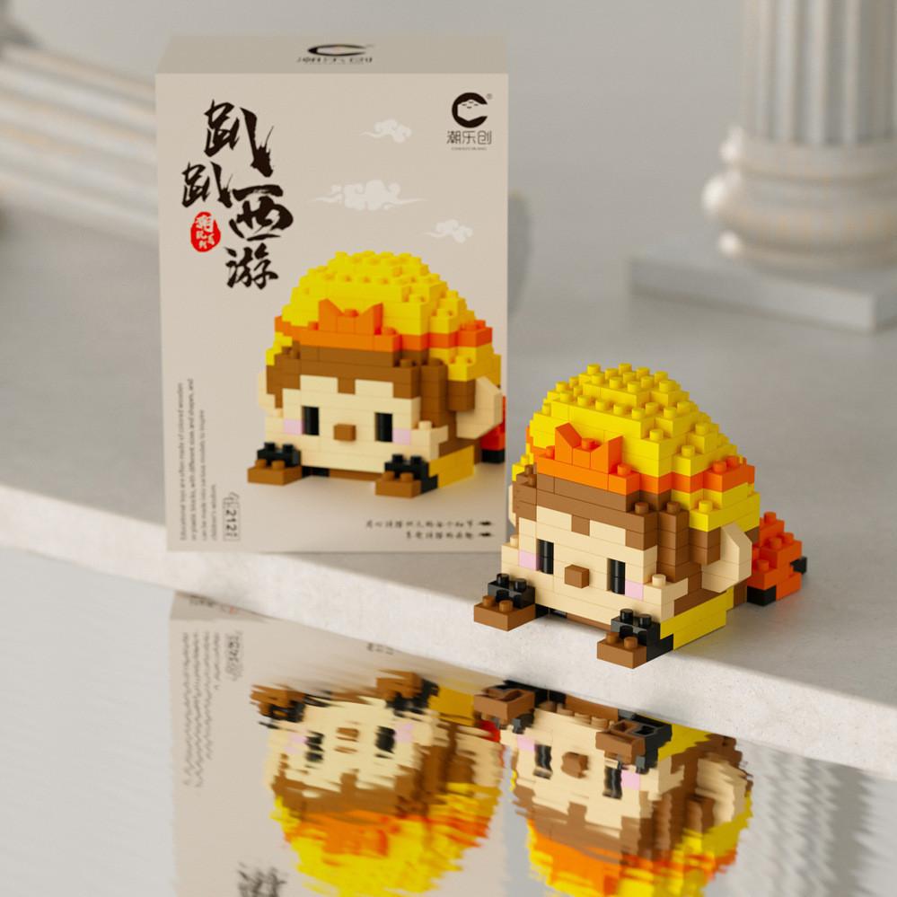 King Monkey The Santa Claus Cartoon Figures Micro Blocks Toy For Creative Play