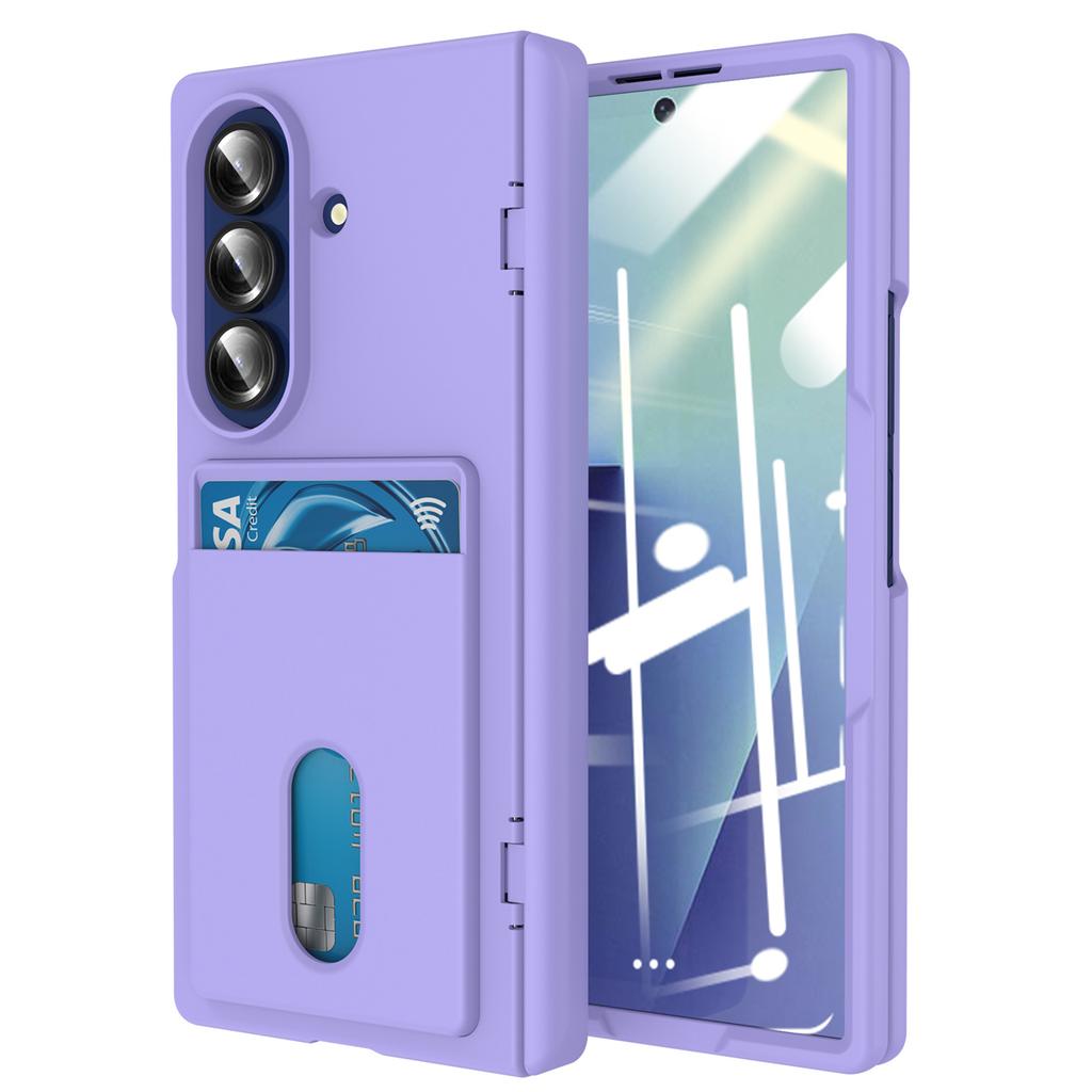 Wallet Slot Card Holder Hinge Protective Phone Case for Samsung Galaxy Z Fold 7 Fold7 5G Protector Shockproof Hard Shell Cover