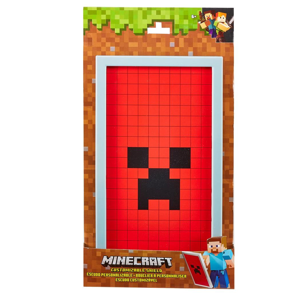 Mattel Minecraft Shield Figure Fancy Dress Cosplay Costume Item Ages 6 and Up Red FMW80 Children's