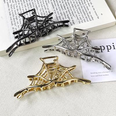 Tmetal Spiderweb Geometric Hair Claw Crab Hairpins Fashion Hair Clips Barrettes Women Girls Korean Ponytail Clip Hair Accessories Gift