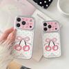 Cute KT Cherry Large Window  Sale Phone Case for iPhone 17 Pro 16 Pro 15 14 Pro Max Pink Cover Shockproof Protective Cover