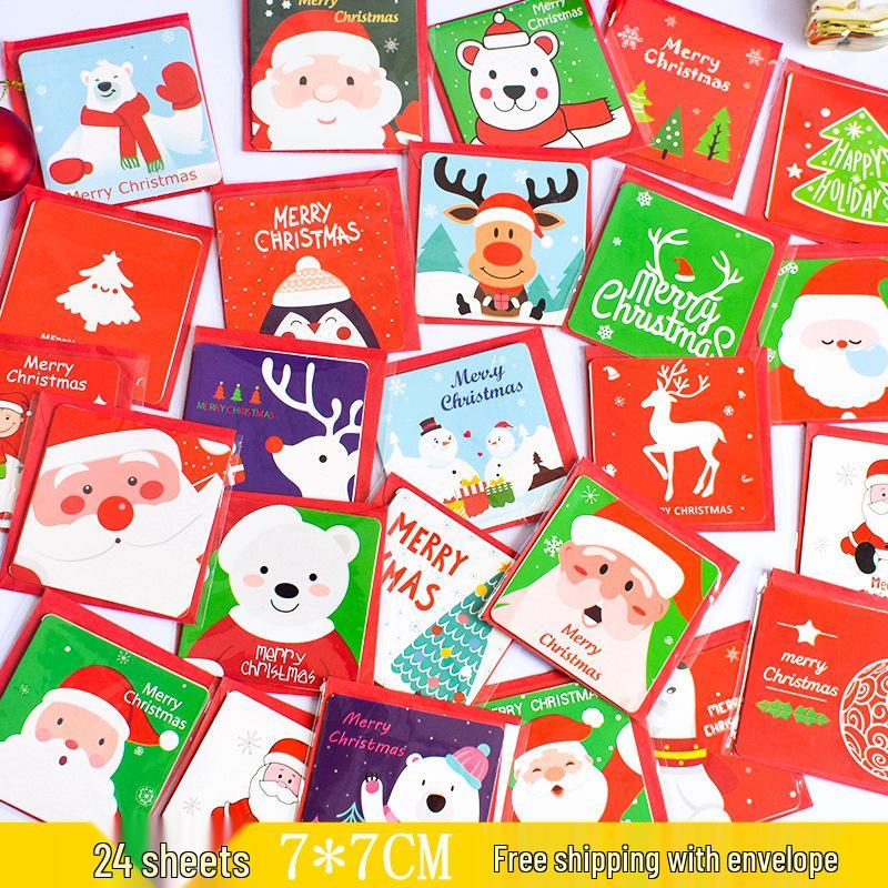 24PCS Christmas & Thanksgiving Greeting Card Set - Festive Holiday Designs for Gifts