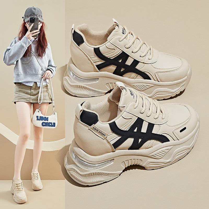 

Inner heightening shoes Children s new autumn mesh muffin shoes Small platform shoes Non-slip sneakers 40 бежевый