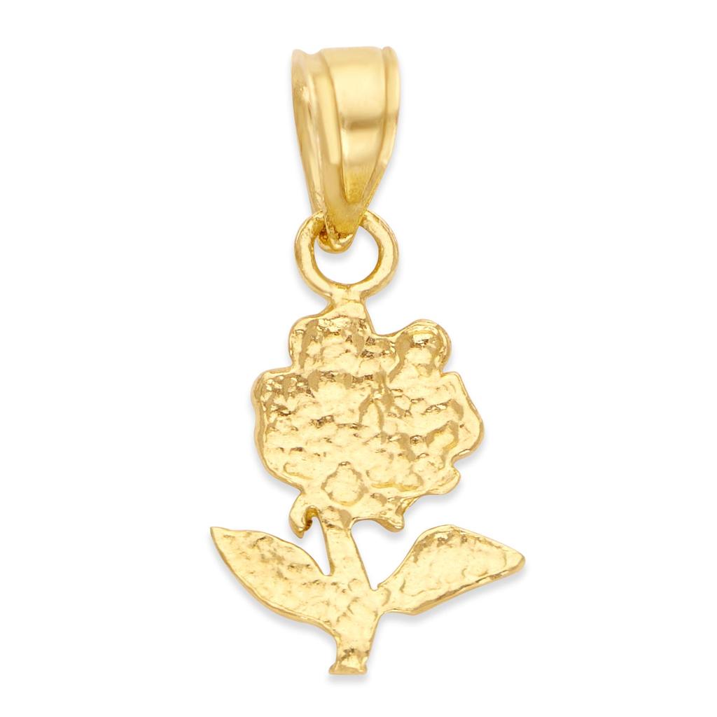 10K Genuine Solid Gold Rose Pendant, Jewelry for Her Anniversary Mother's Day Gift