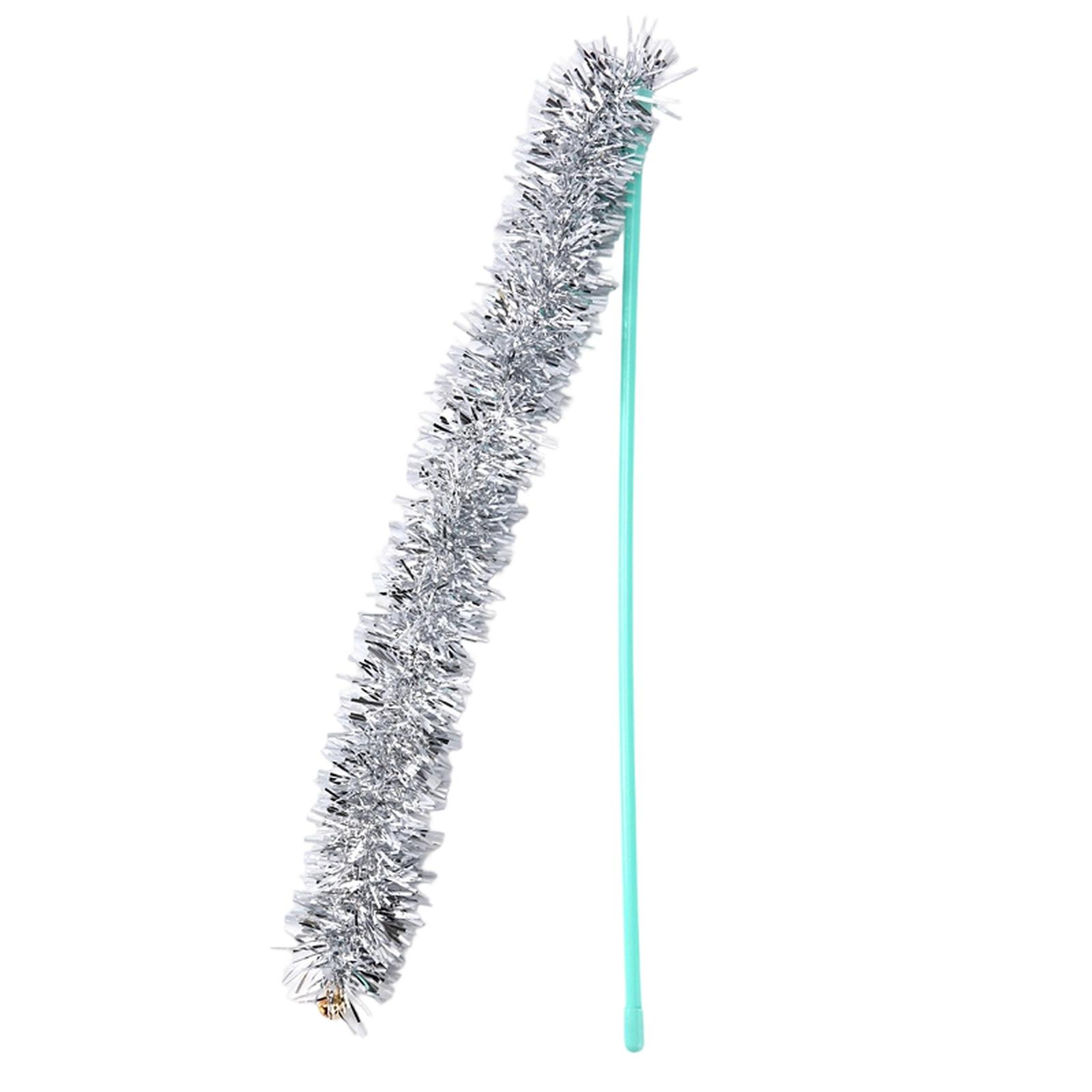 

Нова різнокольорова вудка-дразнилка Довга палиця Дзвіночок Іграшка для самостійної гри one size срібний