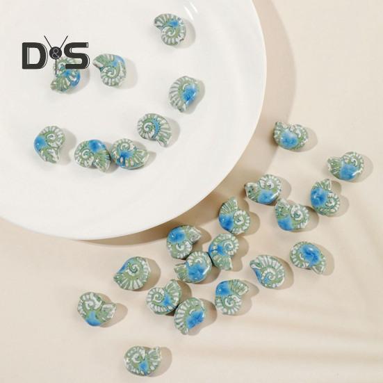 10 Pezzi Perline Sparse Fatte a Mano a Forma di Conchiglia di Mare Perline in Ceramica Estive per Creazione di Gioielli Braccialetti Artigianato