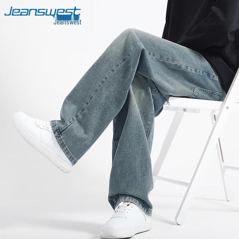

Мужские джинсы прямого кроя Jeanswest в стиле ретро, синие L (120-140 lbs)