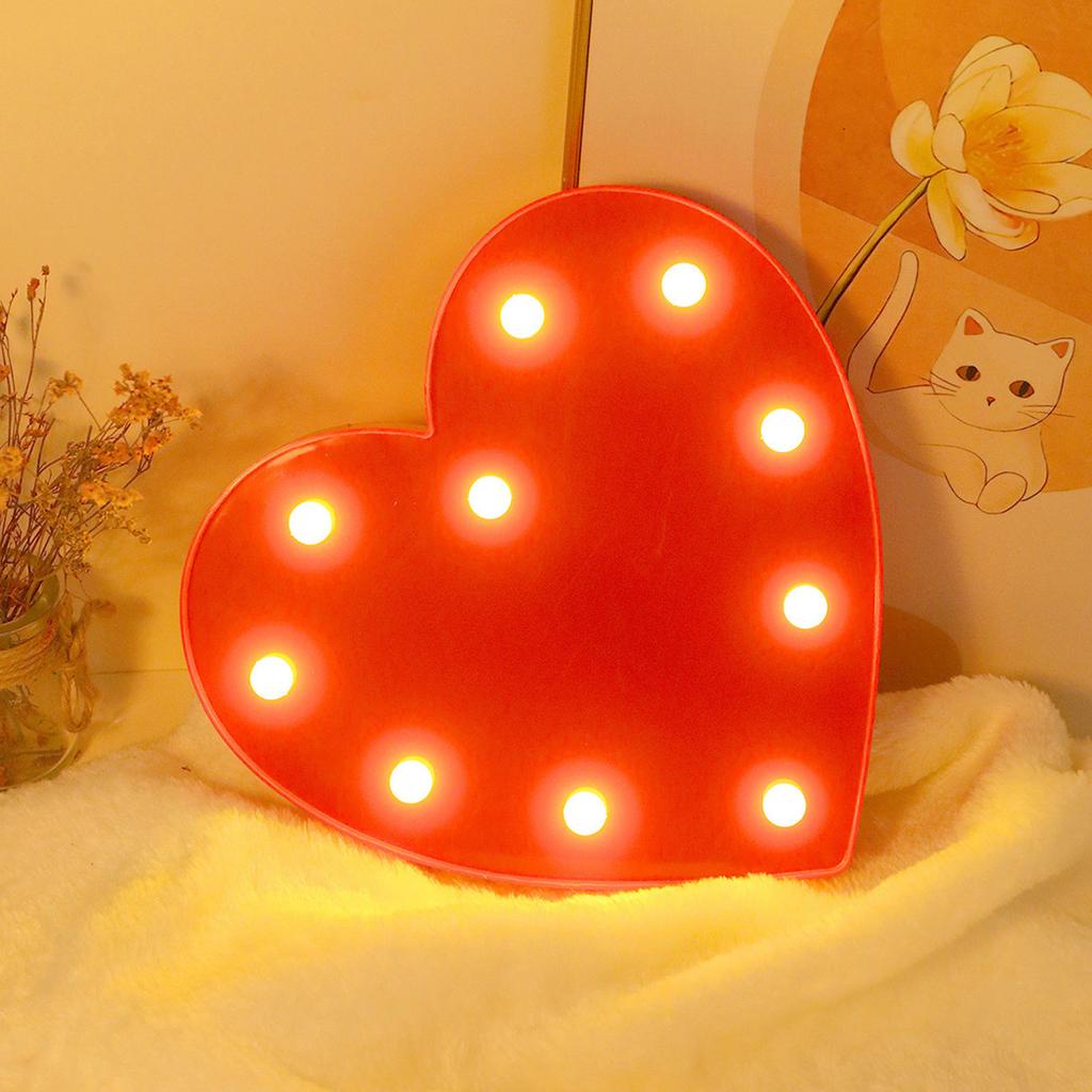 Heart Shaped Night Light 10 LEDs Cute Battery Powered Warm Light Kids LED Love Shaped Lamp with Hook Hole for Kid S Room
