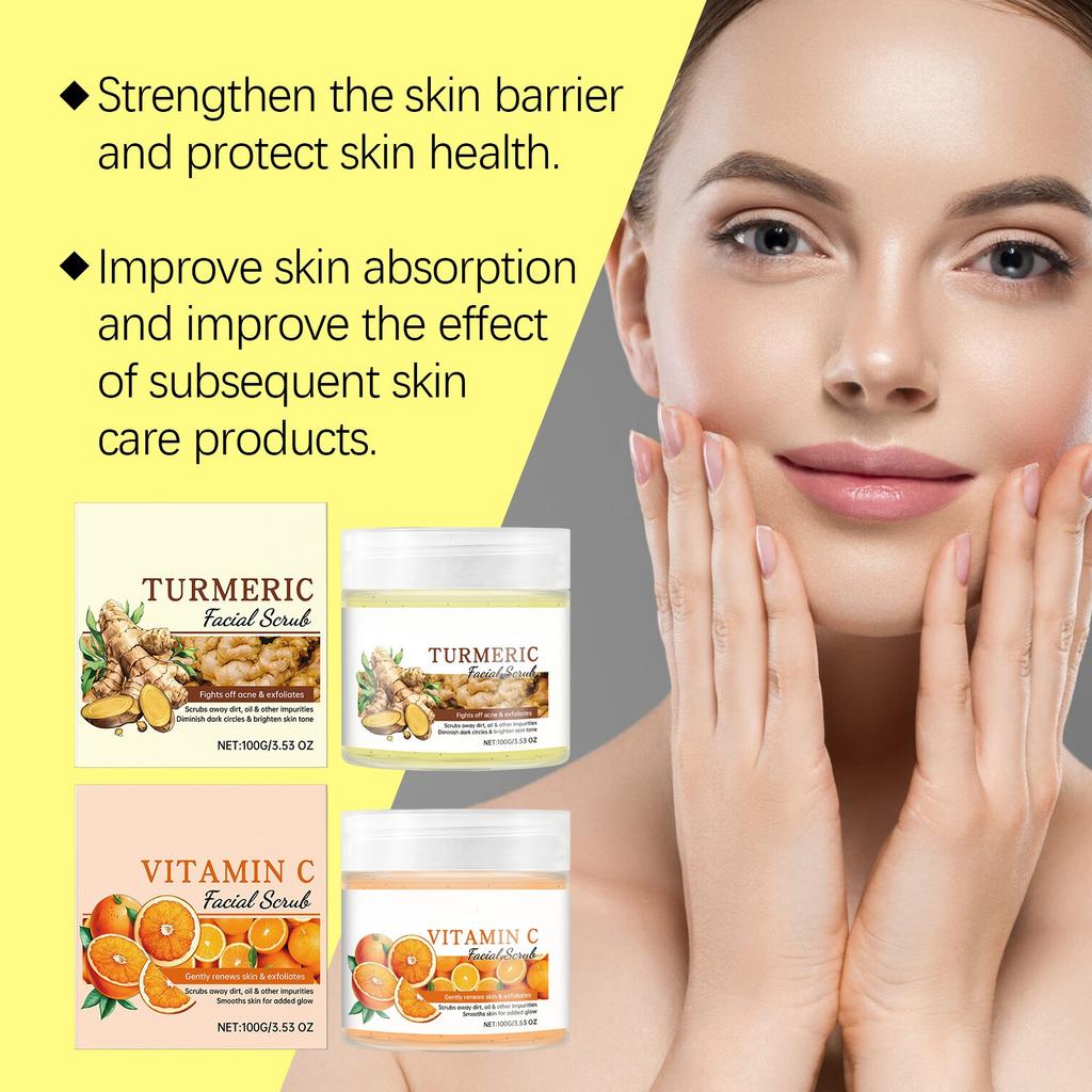 Facial Scrub Gently Cleanses Facial Skin, Exfoliates, Moisturizes, Softens, And Brightens