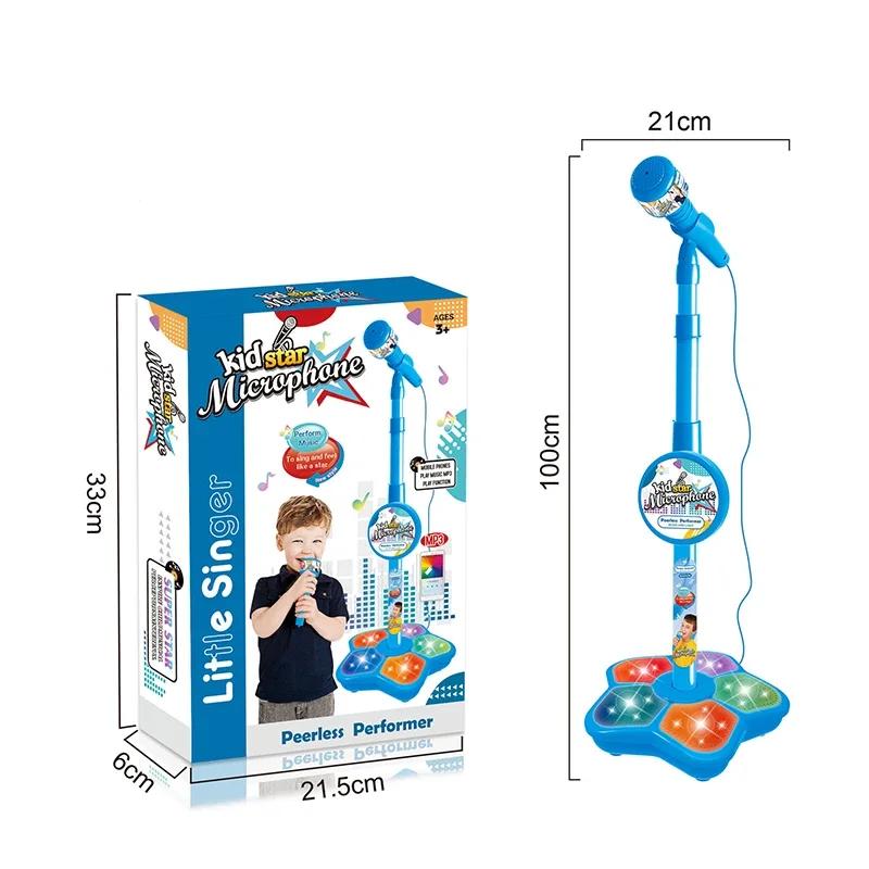 Kinder Rock'n'Roll Mikrofon mit Ständer Karaoke Lied Musikinstrument Spielzeug Gehirntraining Pädagogisches Spielzeug Geburtstagsgeschenk Mädchen Junge