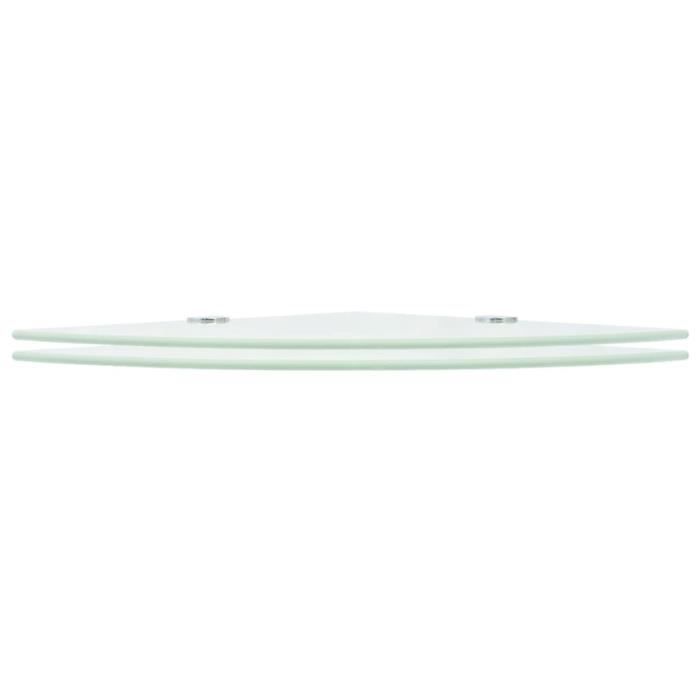 VidaXL Étagères d'angle 2 pcs et supports chromés Verre Blanc 35x35 cm
