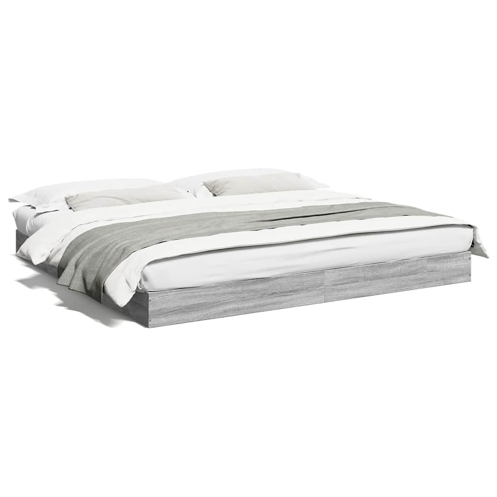 Bed Frame without Mattress Gray Sonoma 180 x 200 cm Engineered Wood