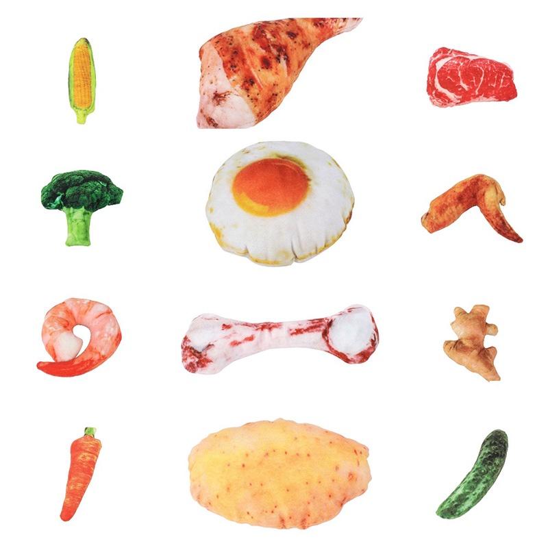 Juguete masticable duradero de lona para perros con diseño de verduras para horas de diversión