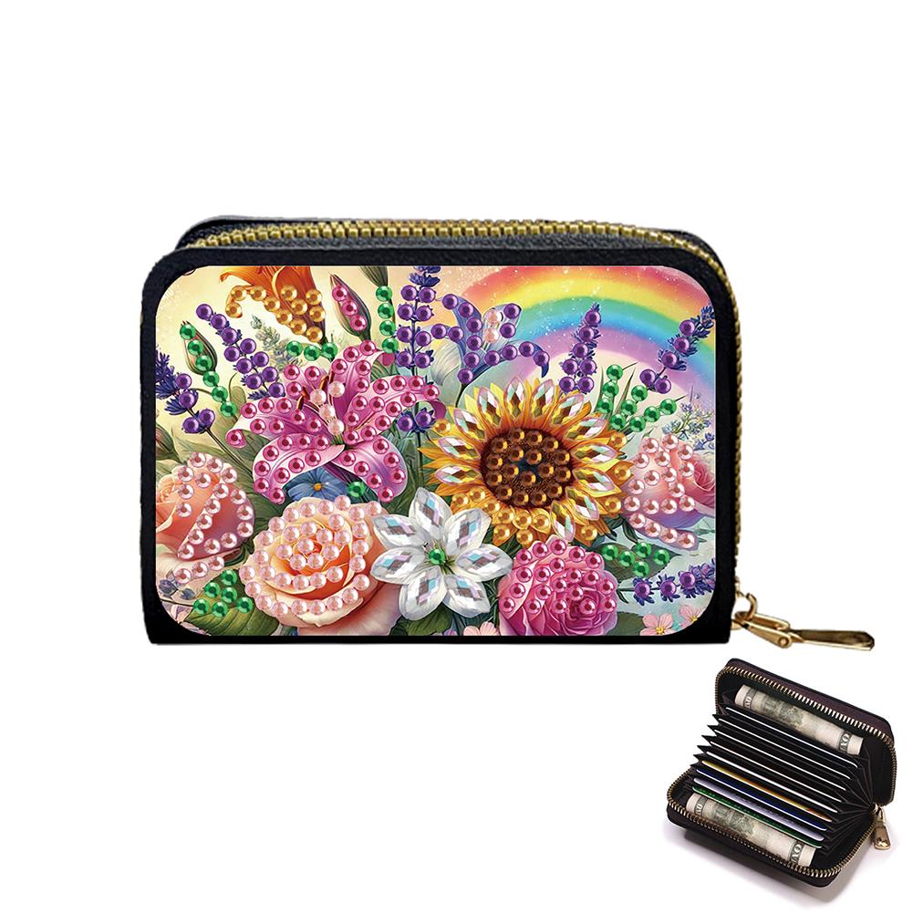 Exquisite Pattern DIY Diamond Painting Card Holder Wallet Purse Rhinestone Mosiac Zipper Wallet Handbag Female Outdoor Bag