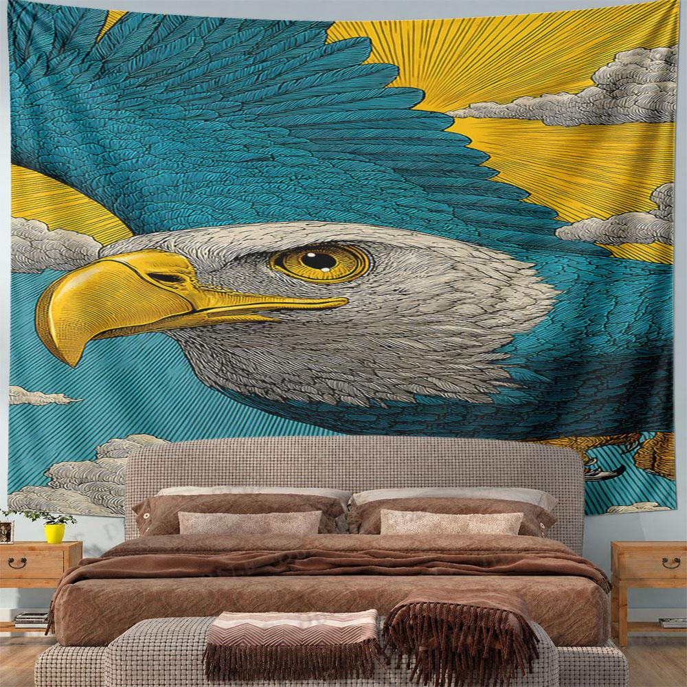 Majestic Eagle In Vibrant Sky Pattern Wall Hanging Tapestry Decorative Tapestry Home Decor for Bedroom and Living Room