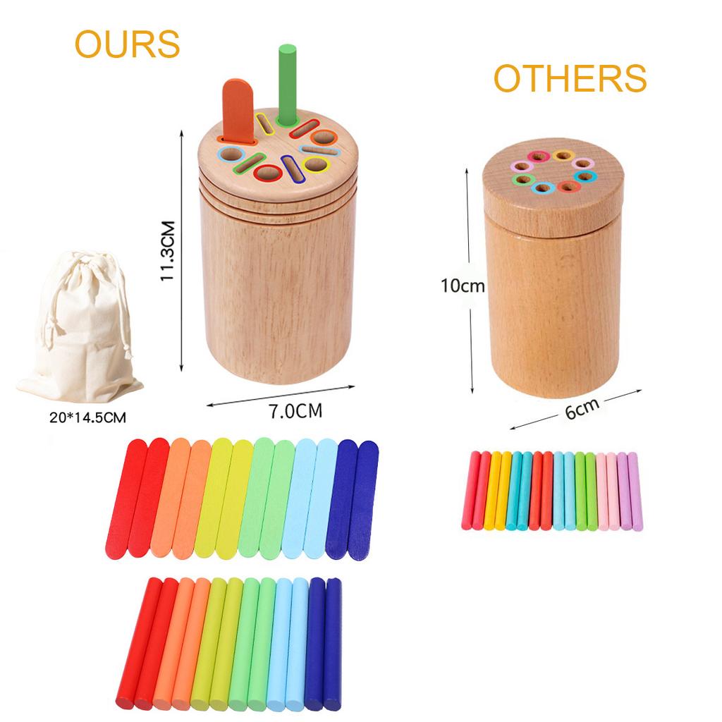 Montessori Toys for 3 Year Old, Toddler Wooden Learning Coin&Color Sorting Toys Sensory Matching Game for Boys Girls Gifts