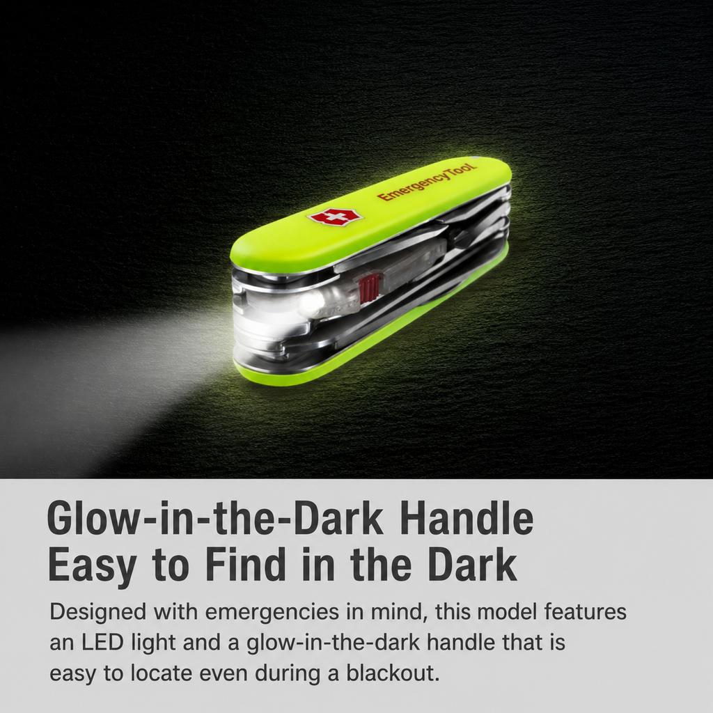 Victorinox Emergency Tool Huntman Light Multifunctional Knife Disaster Prevention Goods with Luminous LED Light Camping Scissors Saw Swiss Made with