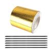 Reflective Self Adhesive Tape Gold/Sliver High Temperature Heat 50mm Universal X 10M Wrap Tape Insulation Bandage Roll B6A3