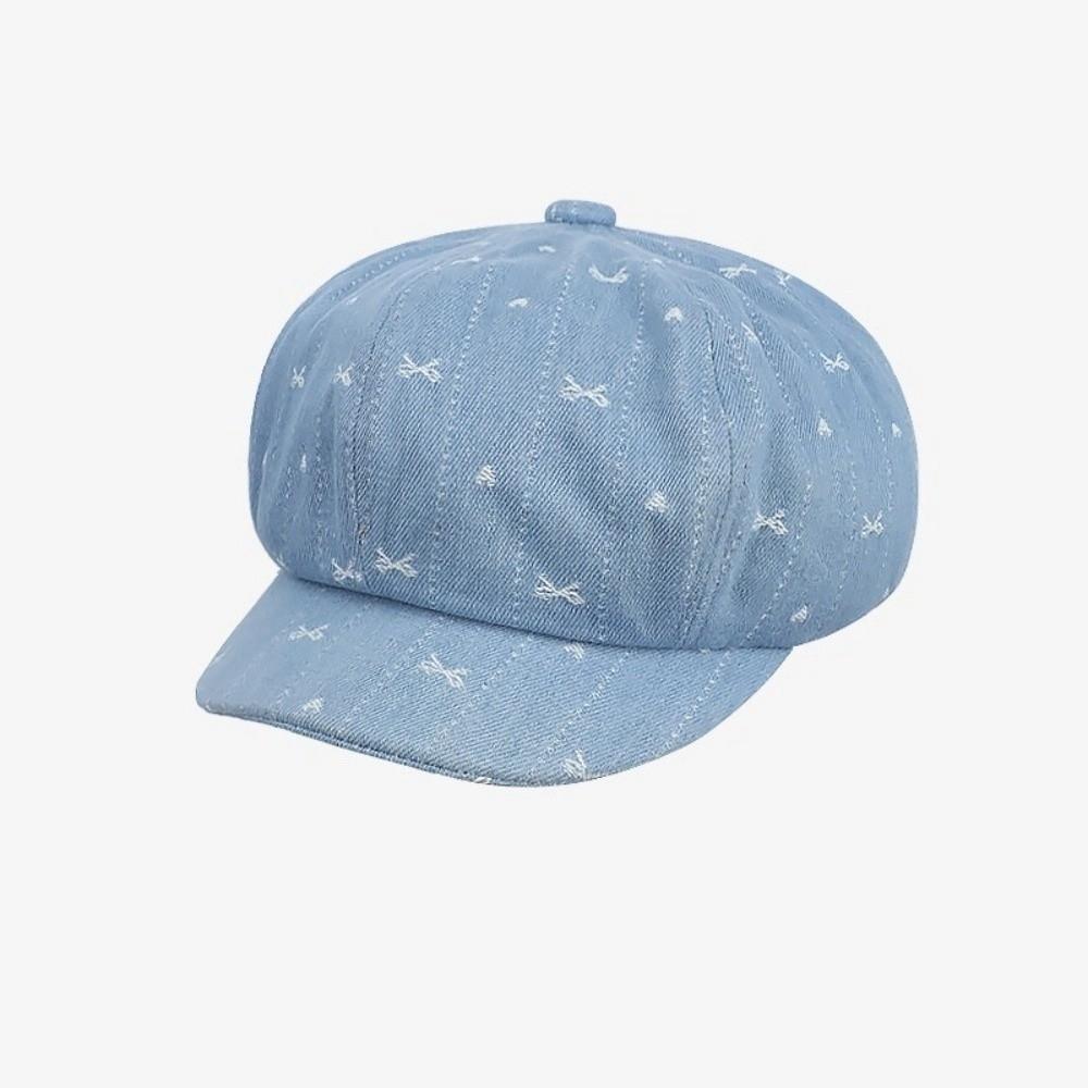Cloud Retro Bow Beret Japanese Newsboy Cap Trendy Octagonal Cap  Streetwear