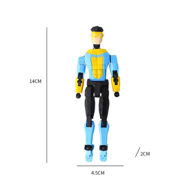 3D Printed Blue-Masked Invincible T13 Dummy13 Multi-Jointed Movable 3D Printed Shapeshift Toys Action Figure Custom Toy