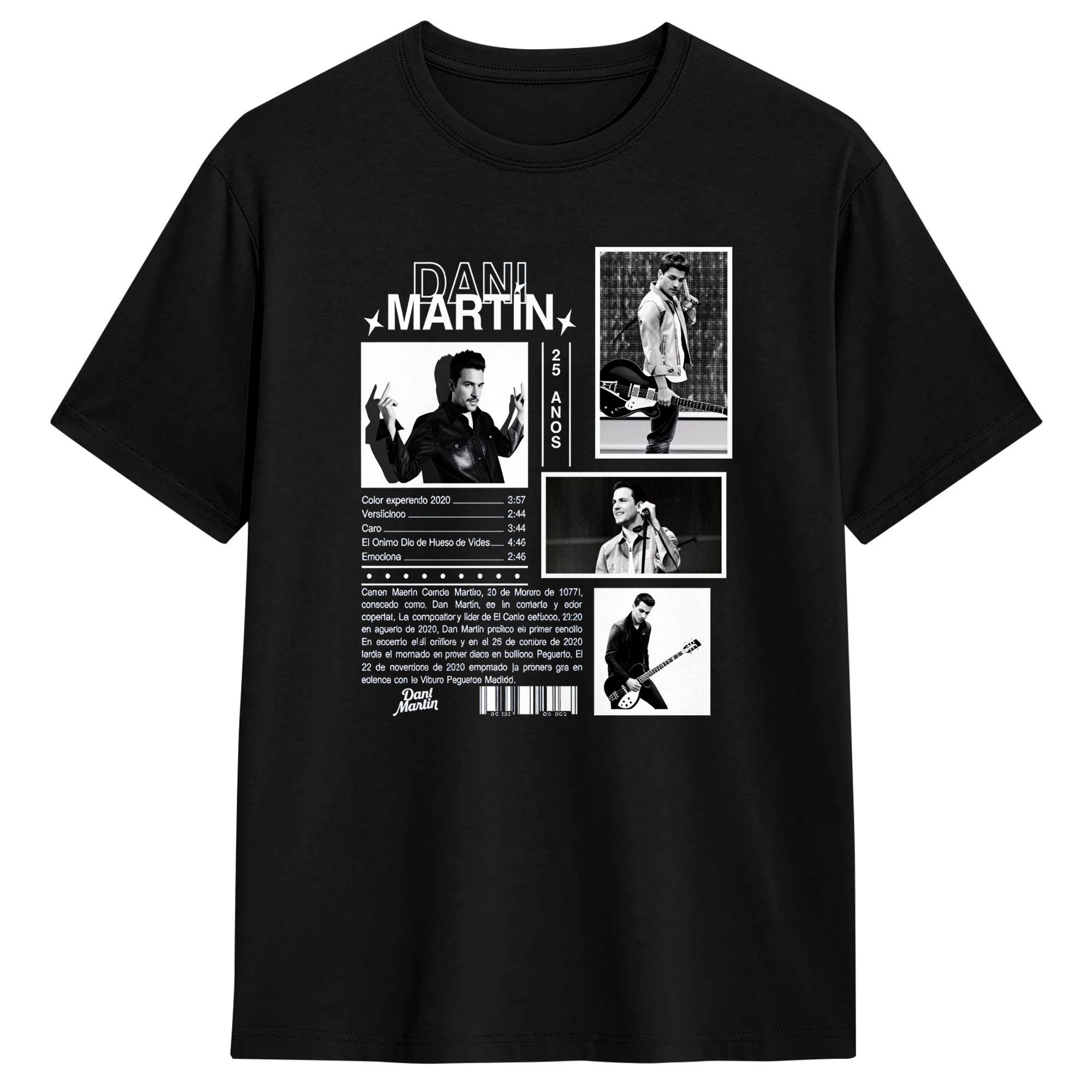 

Dani Martin Lo Que Me De La Gana Tour T-Shirt Summer T-Shirts 100% Cotton O-Neck Oversize Clothes Short-Sleeve Streetwear Tops 5XL різнокольоровий