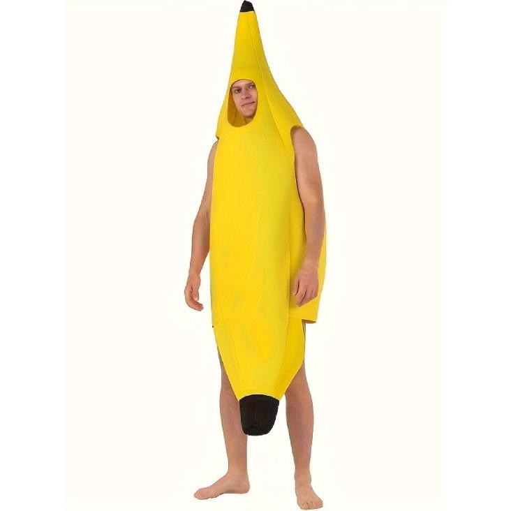 1 szt. Unisex Banan - Kostium Owocowy Poliestrowy Całe Ciało, Pasuje do Większości Rozmiarów! Idealne Na Halloween, Boże Narodzenie, Święto Plonów I Imprezy | Lekkie