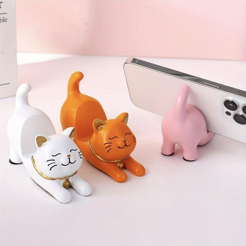 1 pezzo creativo adorabile incantevole gatto pigro supporto per cellulare ornamento decorazione scrivania ufficio