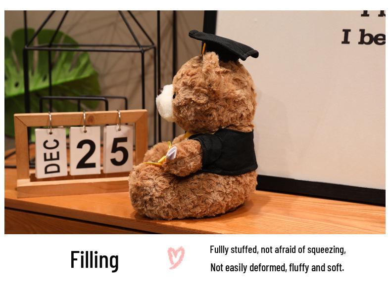 Graduation Teddy Bear with Doctor's Hat - Customizable Claw Machine Gift Doll