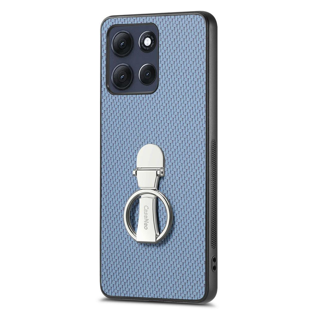 CASENEO C1-19 for Motorola Moto G86 Power 5G Case Folding Kickstand Leather Back Cover Carbon Fiber Texture