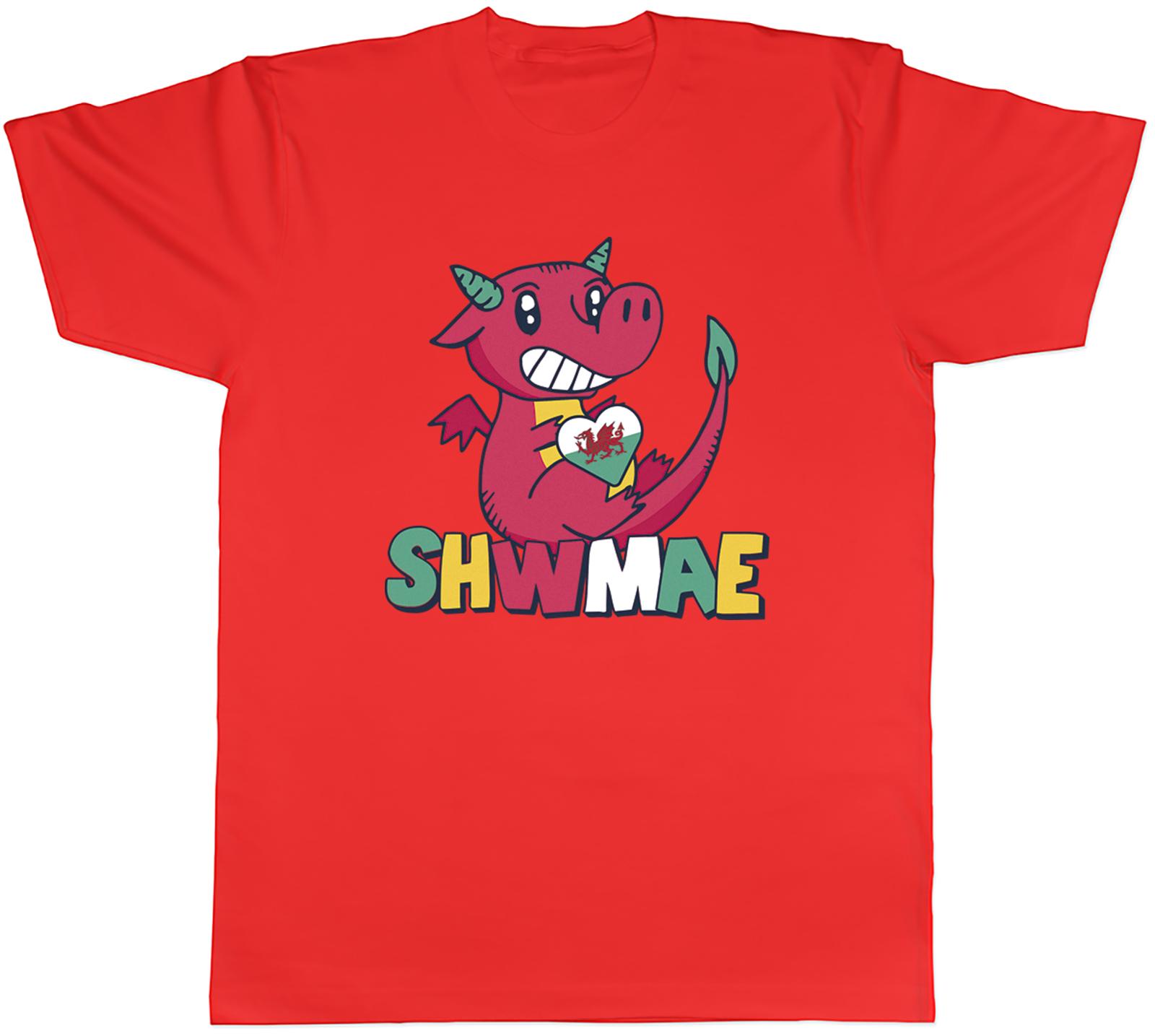 Welsh Dragon Mens TShirt Shwmae Sumae Wales Hello Day Tee Gift S