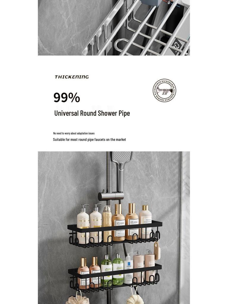 Stainless Steel Bathroom Toilet Storage Rack Shower Room Shelf