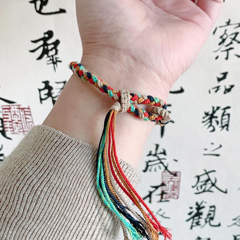 

Тибетский стиль, ручной работы, красочный хлопковый браслет